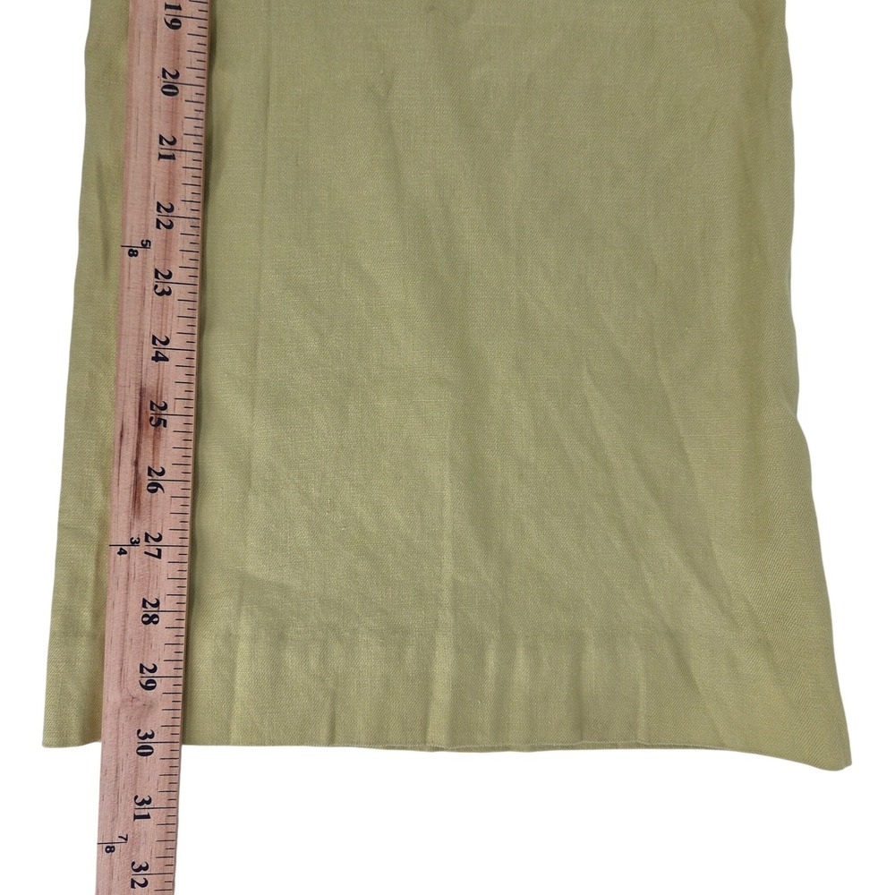 Maeve Anthropologie Wide Leg Pants 14 Chartreuse Linen Blend‎ High Rise Boho - Picture 7 of 11